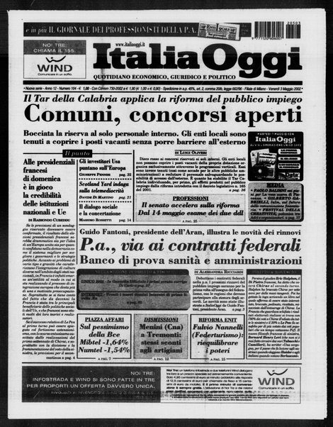 Italia oggi : quotidiano di economia finanza e politica